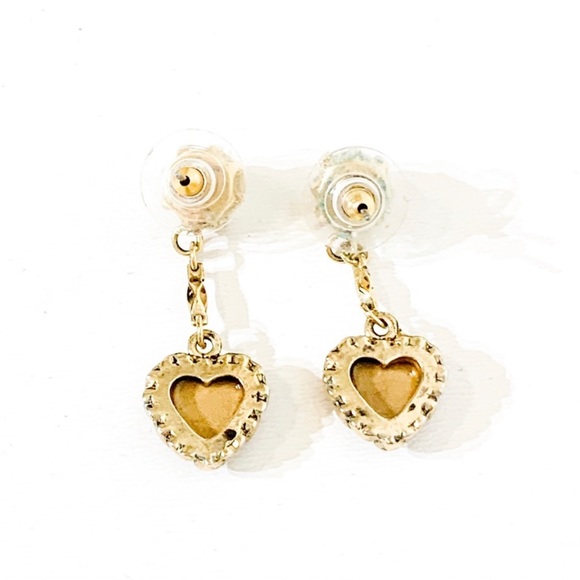 Betsey Johnson Leopard Heart & Pearl Drop Earrings - Picture 3 of 4